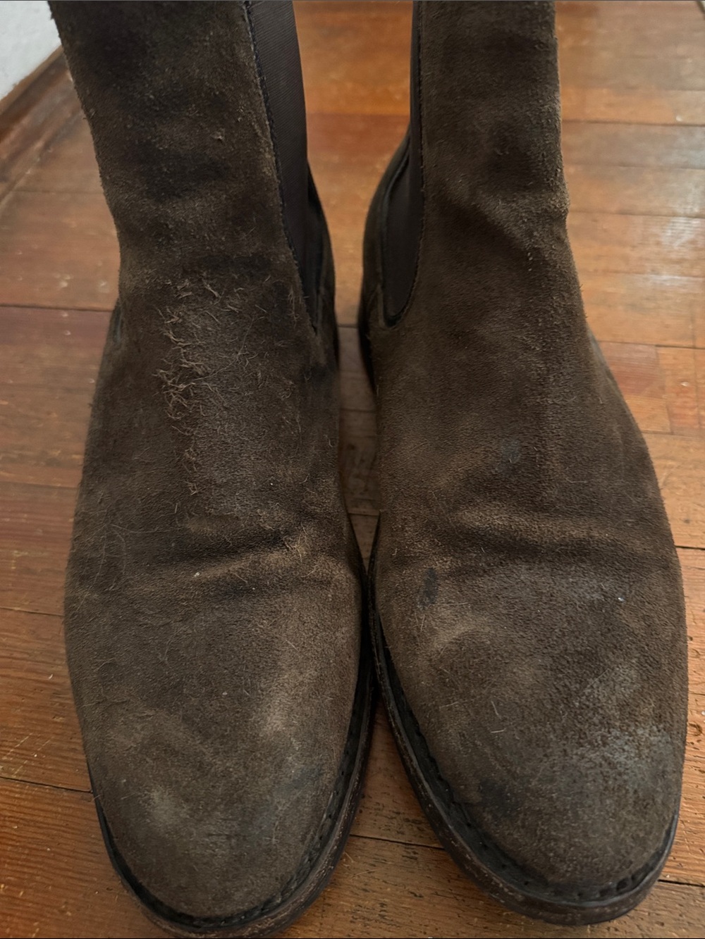 Thursday Boots Men's Dark Olive Suede Chelsea Boots - Picture 5 of 7